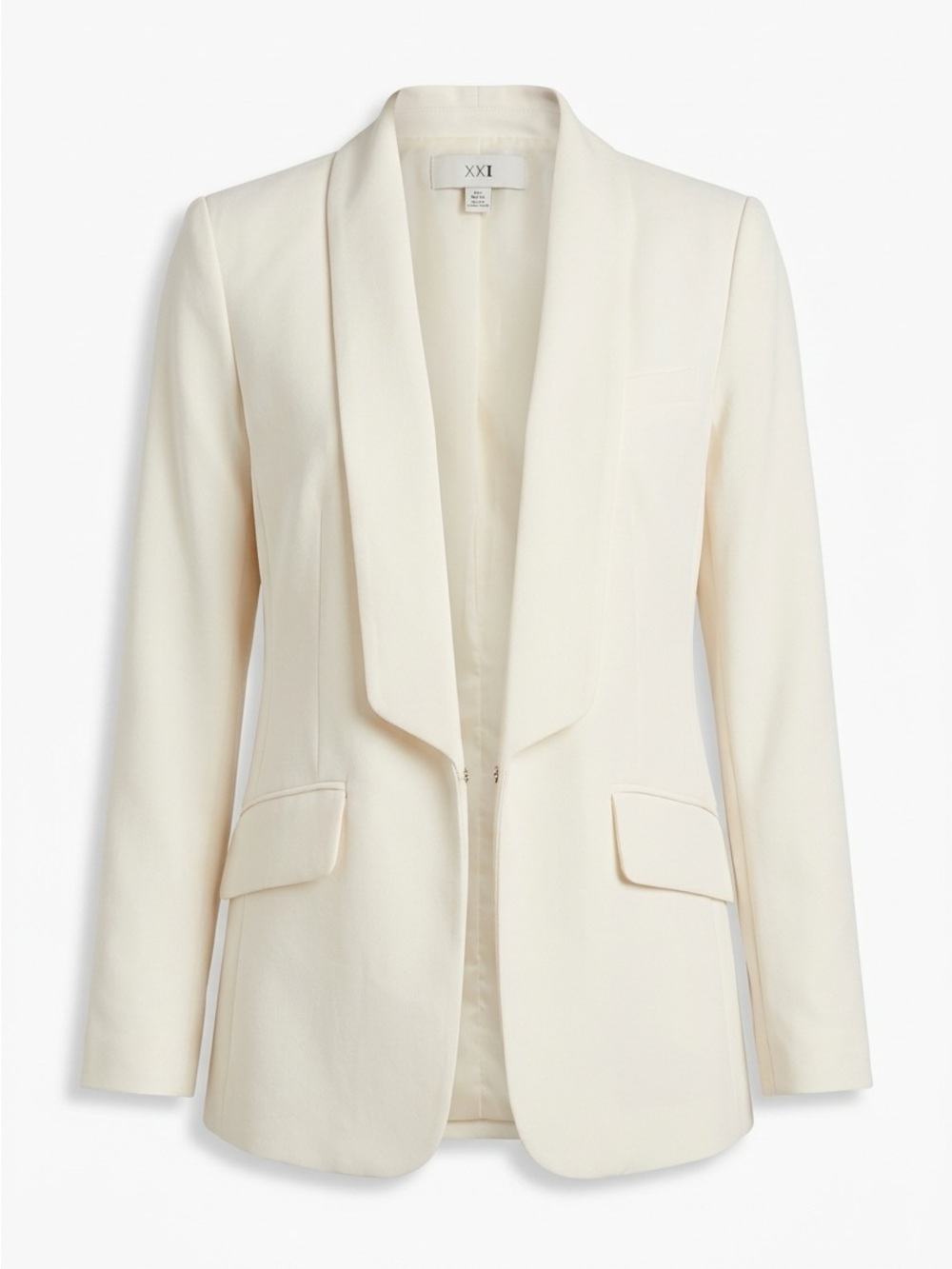 Forever 21 Cream Shawl Collar Blazer